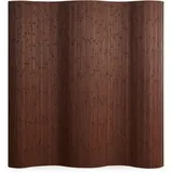 Homestyle4u Paravent Bambus Trennwand Sichtschutz Braun 2m hoch Wellenform |