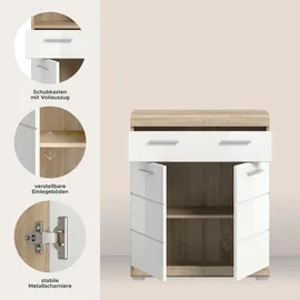 WELLTIME SIENA Unterschrank 74 x 88 x 31 cm Weiß/Braun