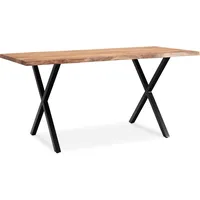 FineBuy Schreibtisch FineBuy 120 cm Akazie Massivholz Bürotisch Computertisch