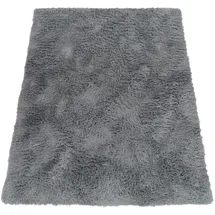 KADIMA DESIGN Hochflor Teppich Shaggy waschbar Unifarben Schlafzimmer schmutzabweisend Grau Rechteckig 80x150 | 100% Polyester | Florhöhe: 33 mm | pflegeleicht