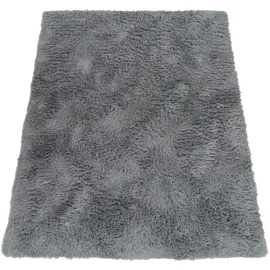 KADIMA DESIGN Hochflor Teppich Shaggy waschbar Unifarben Schlafzimmer schmutzabweisend Grau Rechteckig 80x150 | 100% Polyester | Florhöhe: 33 mm | pflegeleicht