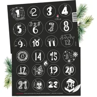 Adventskalender Zahlen Aufkleber - 24 Sticker Zahlenaufkleber 1-24 Weihnachten | Einzigartige Adventsaufkleber für besondere Momente | Adventkalen...
