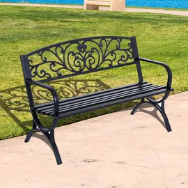 Outsunny Gartenbank 127 x 60 x 85 cm schwarz