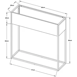 [en.casa] Joensuu 80 x 80 x 25 cm Hellgrau