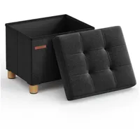 Songmics Sitzhocker, Sitzbank 32x40x33,5cm klappbare Sitztruhe 300kg belastbar schwarz