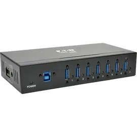 Eaton Power Quality Eaton Tripp Lite Series 7-Port Industrial-Grade USB 3.0 SuperSpeed Hub 20kV ESD Immunity Metal Housing Mount (USB-C, 7 Ports), Dockingstation + USB Hub, Schwarz