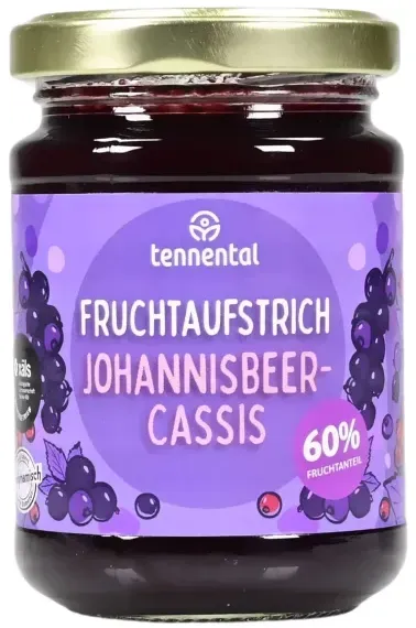 Tennental Fruchtaufstrich Johannisbeer-Cassis demeter