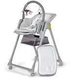 Kinderkraft 2in1-Babyliege und Kinderhochstuhl LASTREE in Grau