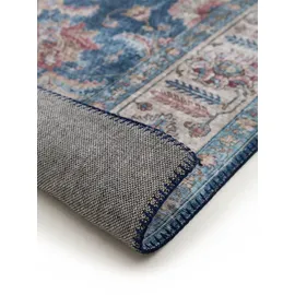 benuta Kunstloft Teppich, Blau, Textil, Orientalisch, Rechteckig, 200x1 cm, Gots, waschbar, Teppiche & Böden, Teppiche