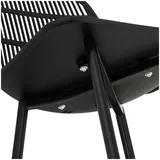 FROMM & STARCK Stuhl 4er Set Lehnstuhl Kunststoff Metallbeine bis 150 kg Designstuhl schwarz