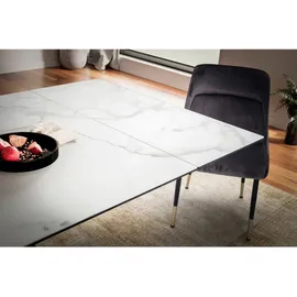 Wohnling Mid.you Esstisch Weiß, Keramik rechteckig, eckig, 95x78x180 cm Ausziehbar Esszimmer, Tische, Esstische, Esstische ausziehbar