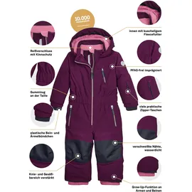 KILLTEC FIRST INSTINCT by killtec Kinder Skioverall mit Kapuze FISW 46 MNS ONPC, pflaume, 110/116, 43399-000