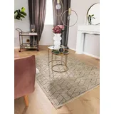 benuta Kurzflor Teppich Daisy Cream 100x150 cm - Moderner Kurzflor-Teppich für Wohnzimmer