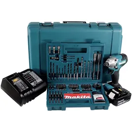 Makita DTD 156 STK inkl. 1 x 5,0 Ah + Ladegerät + 100 tlg. Bit Bohrer Set + Koffer