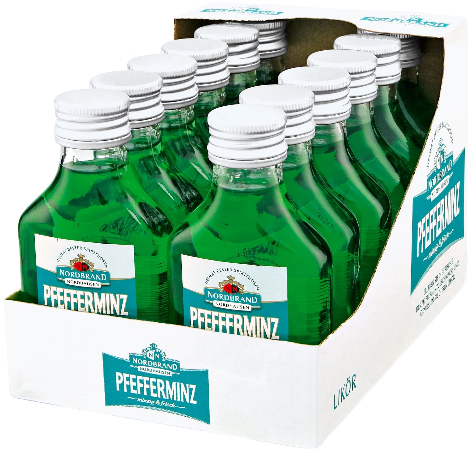 Nordbrand Nordhausen Pfefferminzlikör 18,0 % vol 100 ml, 12er Pack