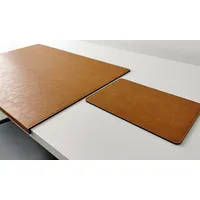 Profi Mats Schreibtischunterlage Gewinkelt mit Mauspad Lora Kunst Leder 70 x 47 Senft Braun
