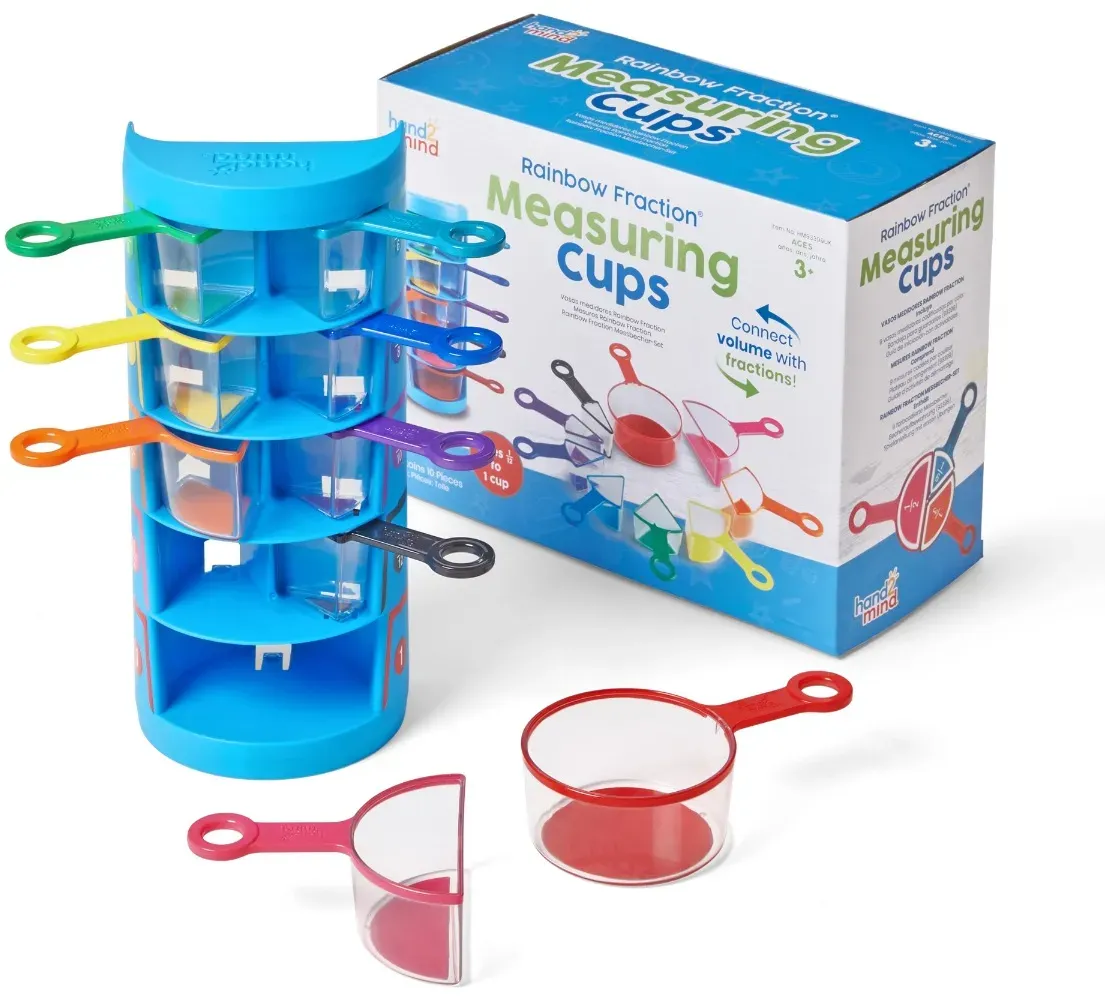 Learning Resources Hands-On Brüche Lernset Mathematikspielzeug - 9 bunte Messbecher, Kunststoff, stapelbar, BPA-frei