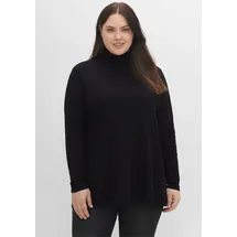 sheego Rollkragenshirt in schwarz | Gr.: 52/54