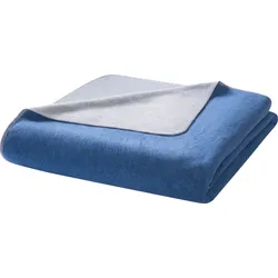 Wohndecke BIEDERLACK "Recover", blau (blau, grau), B:150cm L:200cm, Baumwolle, Polyester, Wohndecken, aus Recycling-Garnen hergestellt