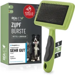 REAVET Zupfbürste M für Hunde & Katzen - Effiziente Fellpflege