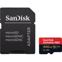 SanDisk Extreme Pro microSDXC UHS-I U3 V30 A1 400 GB + SD-Adapter