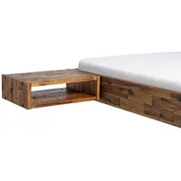 Hasena Nachtschrank, Braun, Akazie, massiv, 50x41x16 cm, erweiterbar, Typenauswahl,