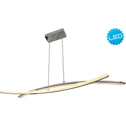 NÄVE LED Pendelleuchte "Theo", grau (chrom), 1 flammig, H: 140,00cm,, Lampen, chromfarben, dimmbar mit Phasenan- und -abschnitt Dimmer, L: 72cm
