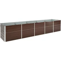 vidaXL Garten-Hochbeet verzinkter Stahl rechteckig 400 x 80 x 77 cm Braun 