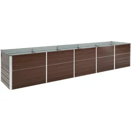 vidaXL Garten-Hochbeet verzinkter Stahl rechteckig 400 x 80 x 77 cm Braun 