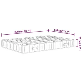 vidaXL Matratze Taschenfederkern Mittelfest 140x200 cm