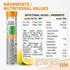 eväm Zink plus Vitamin C Brausetabletten 3 x 20 Stück