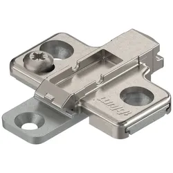 BLUM CLIP Kreuzmontageplatte, Zink, Systemschraube, HV: 2-teilig - Distanz 0 mm ; vernickelt