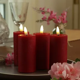 adilina LED Kerzenset LINA 12,5 cm rot 4 St.