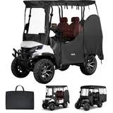 Vevor Golfwagenabdeckung Sichtbar für 2-Sitzer-Golfwagen (die Meisten Golfcart von Club Car, Yamaha, EZGO & Honda), Regenabdeckung aus 600D-Oxford-Gewebe, mit PU-Beschichtung & Winddichtem Hakensystem