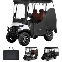 Vevor Golfwagenabdeckung Sichtbar für 2-Sitzer-Golfwagen (die Meisten Golfcart von Club Car, Yamaha, EZGO & Honda), Regenabdeckung aus 600D-Oxford-Gewebe, mit PU-Beschichtung & Winddichtem Hakensystem