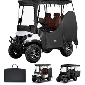Vevor Golfwagenabdeckung Sichtbar für 2-Sitzer-Golfwagen (die Meisten Golfcart von Club Car, Yamaha, EZGO & Honda), Regenabdeckung aus 600D-Oxford-Gewebe, mit PU-Beschichtung & Winddichtem Hakensystem