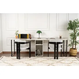 HANAH Home Zeitgemäßer und praktischer Schreibtisch, Freesia, Schwarz, 240 x 74 x 60 | 100% melaminbeschichtete Spanplatte | perfekt für modernes Homeoffice & Arbeitszimmer, Elegantes & funktionales Design