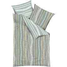 KAEPPEL Curvy Gestreift Grün 135 x 200 cm + 80 x 80 cm