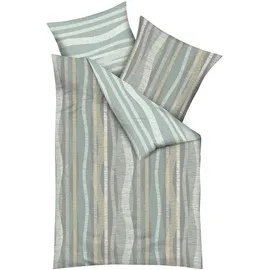 KAEPPEL Curvy Gestreift Grün 135 x 200 cm + 80 x 80 cm