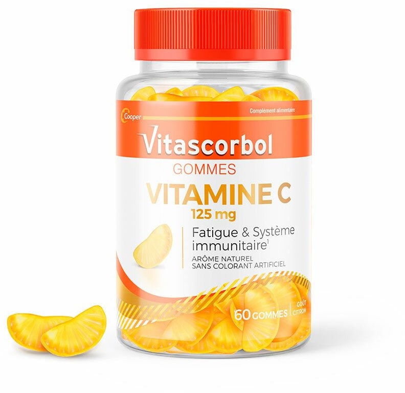 VITASCORBOL Gommes Vitamine C - Complément alimentaire - Boîte de 60 gommes 60 pc(s) Gummies