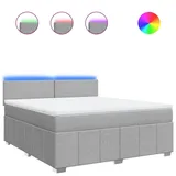 vidaXL Boxspringbett mit Matratze Hellgrau 180x200 cm Stoff