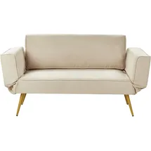 Beliani Schlafsofa Stoff Beige SAARELA