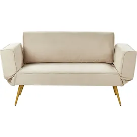 Beliani Schlafsofa Stoff Beige SAARELA