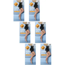 NUR DIE Feinstrumpfhose Supersitz 6 Paare Beige 50