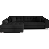 MOEBLO Ecksofa Moreno, Couch für Wohnzimmer, Schlafsofa Sofagarnitur Sofa Eckcouch L-Form Wohnlandschaft, mit Schlaffunkiton schwarz