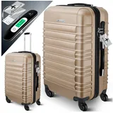 KESSER KESSER® Reisekoffer Hartschalen-Koffer Inkl. Kofferwaage + Gepäckanhänger Trolley Gepäck Rollkoffer Zahlenschloss 4 Rollen ABS-Hartschale Teleskopgriff