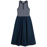 Tommy Hilfiger Gold Button Poplin Mix ärmelloses Kleid - Breton Stripe Dark Night / Ecru - XS