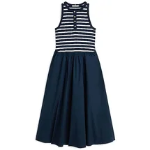 Tommy Hilfiger Gold Button Poplin Mix ärmelloses Kleid - Breton Stripe Dark Night / Ecru - XS