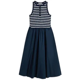Tommy Hilfiger Gold Button Poplin Mix ärmelloses Kleid - Breton Stripe Dark Night / Ecru - XS