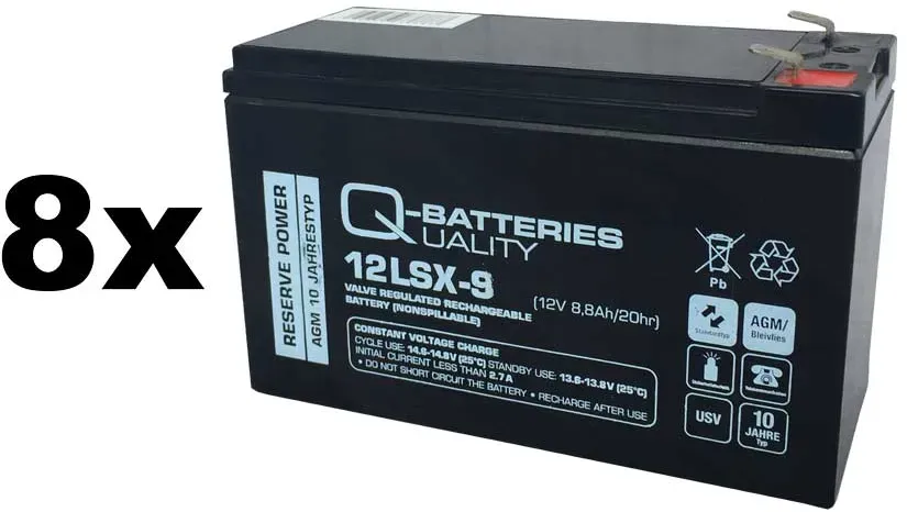 Ersatzkku für Eaton Powerware USV-Anlage 12V 9Ah (8er Set)